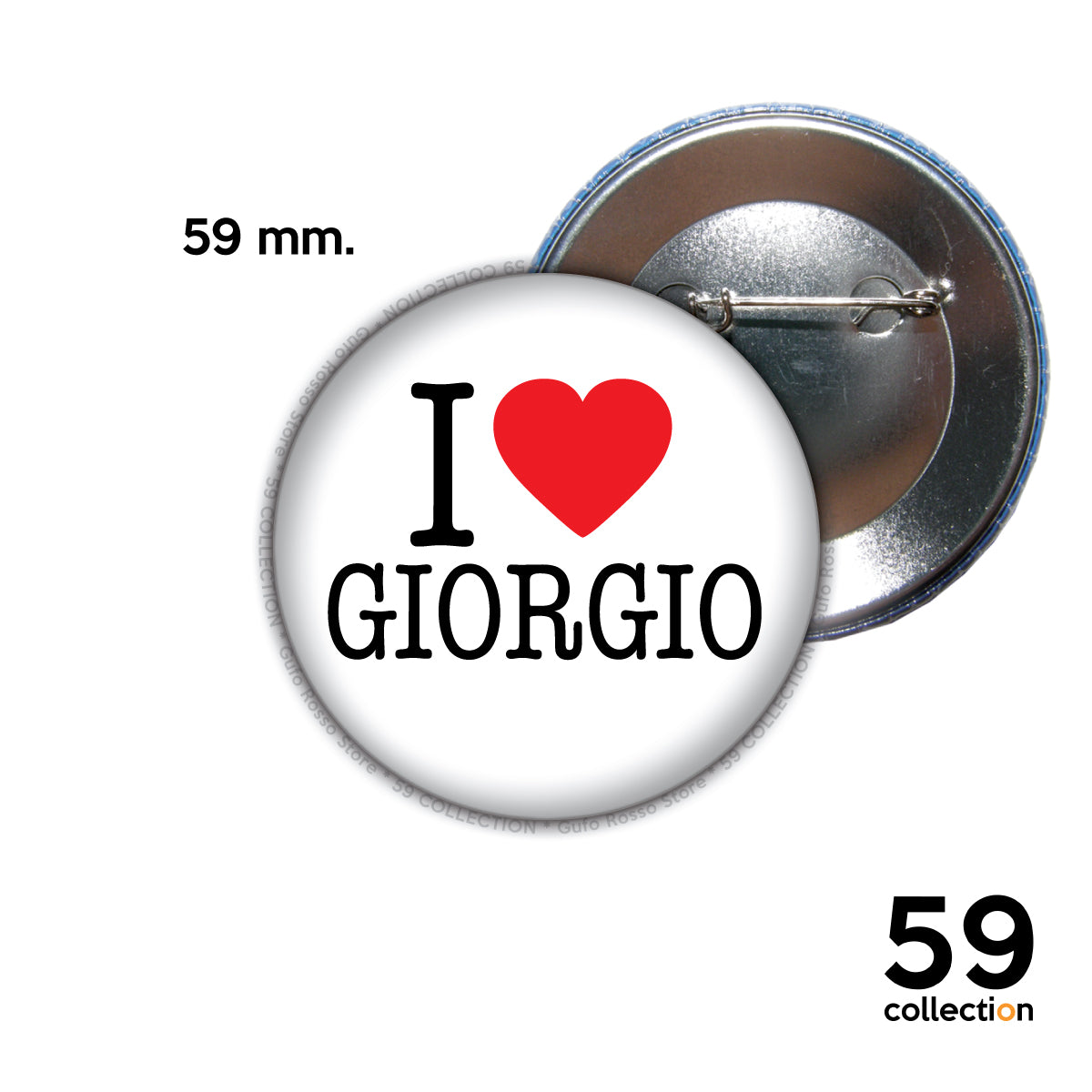 59 COLLECTION pins, spilla, spilletta - I Love GIORGIO