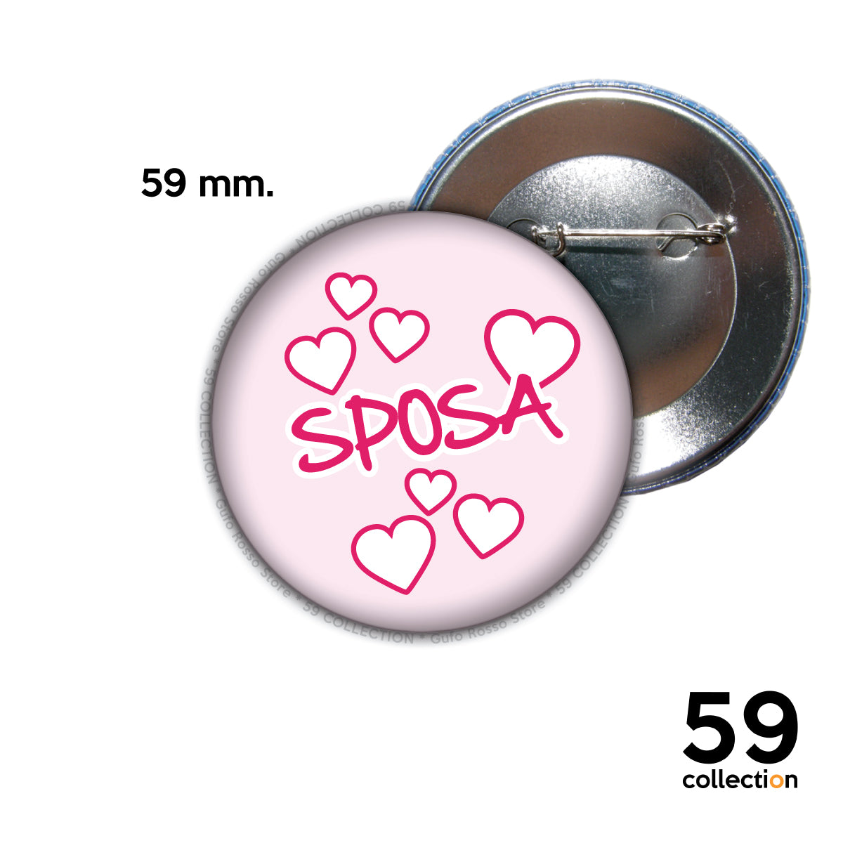 59 COLLECTION pins, spilla, spilletta - SPOSA cuori cuoricini