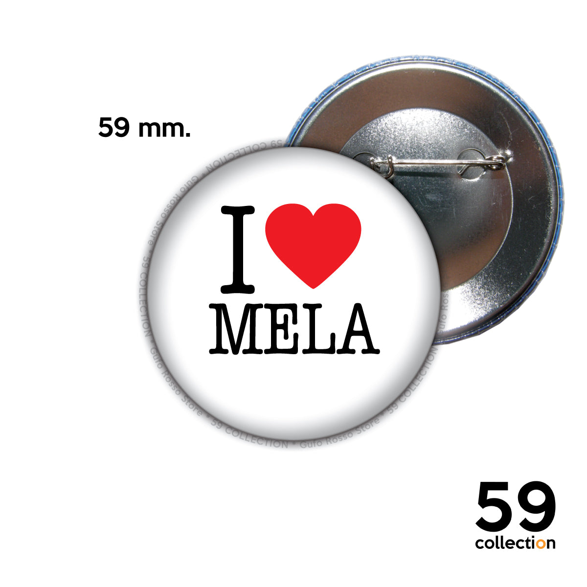 59 COLLECTION pins, spilla, spilletta - I Love MELA