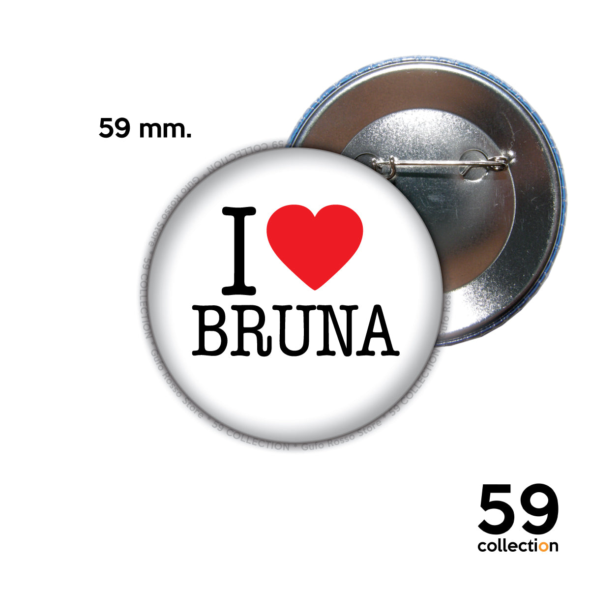 59 COLLECTION pins, spilla, spilletta - I Love BRUNA