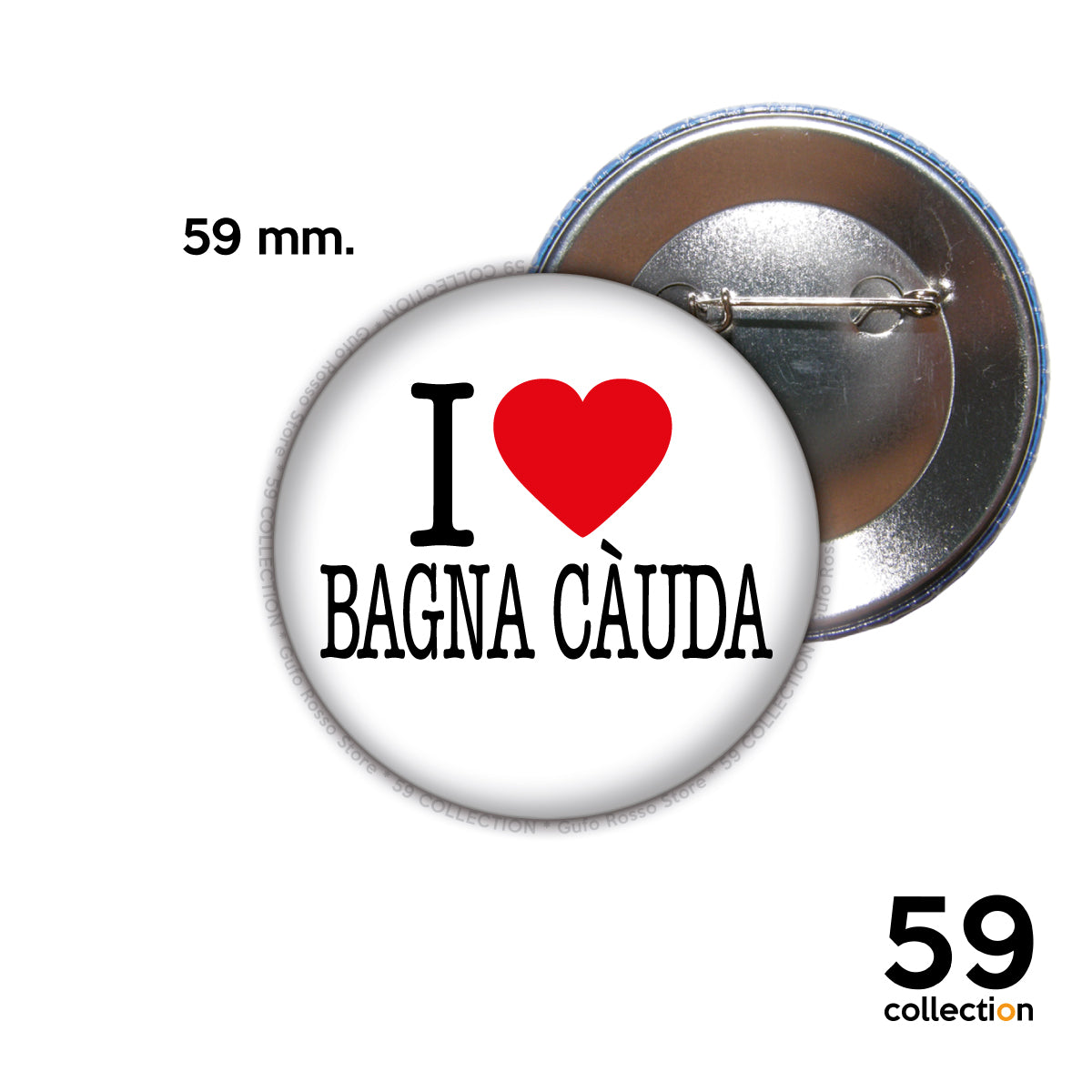 59 COLLECTION pins, spilla, spilletta - I Love BAGNA CÀUDA