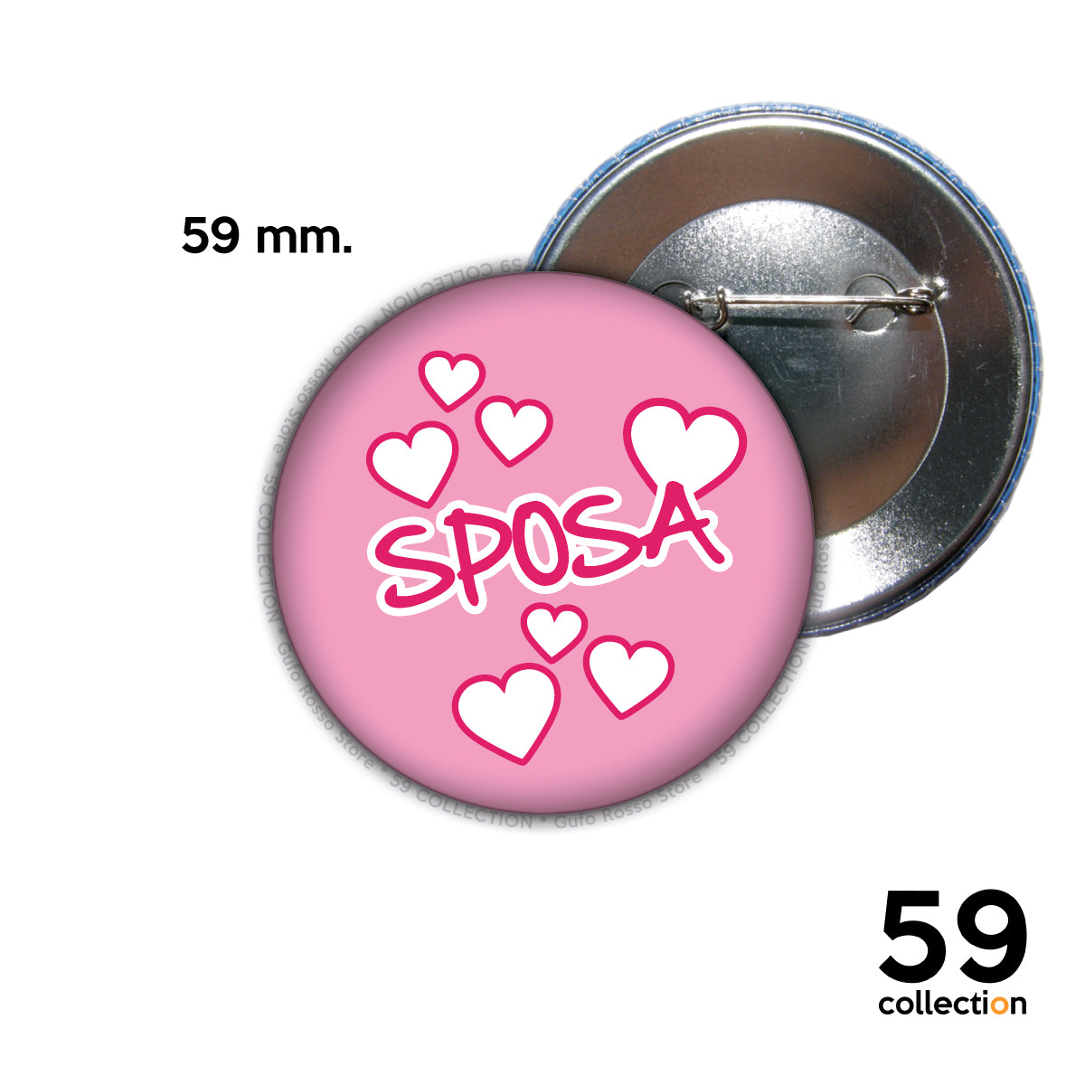 59 COLLECTION pins, spilla, spilletta - SPOSA cuori cuoricini