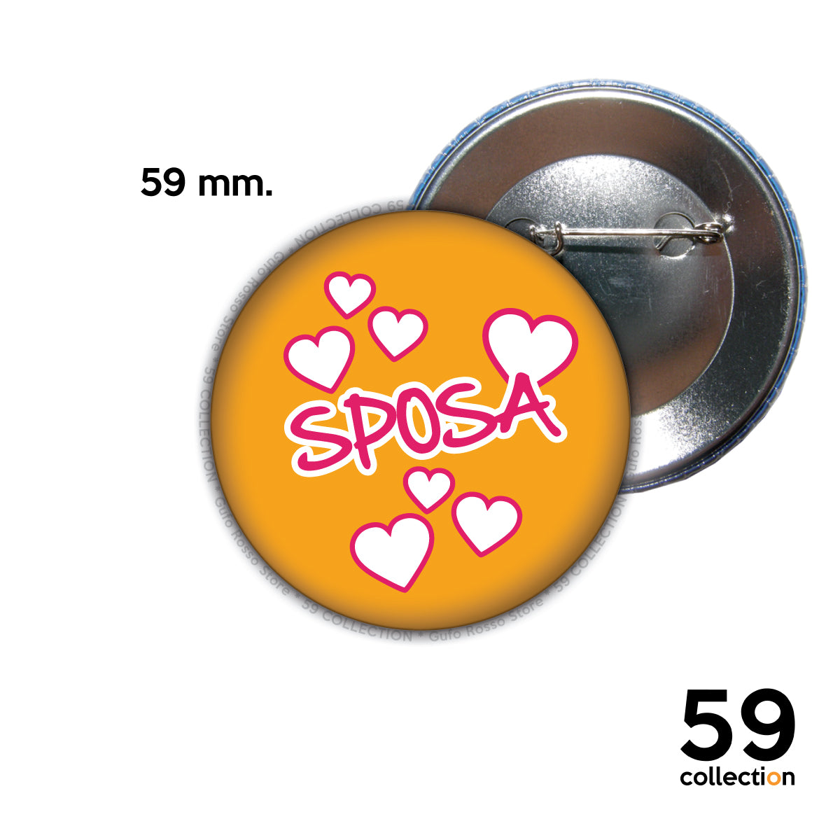 59 COLLECTION pins, spilla, spilletta - SPOSA cuori cuoricini