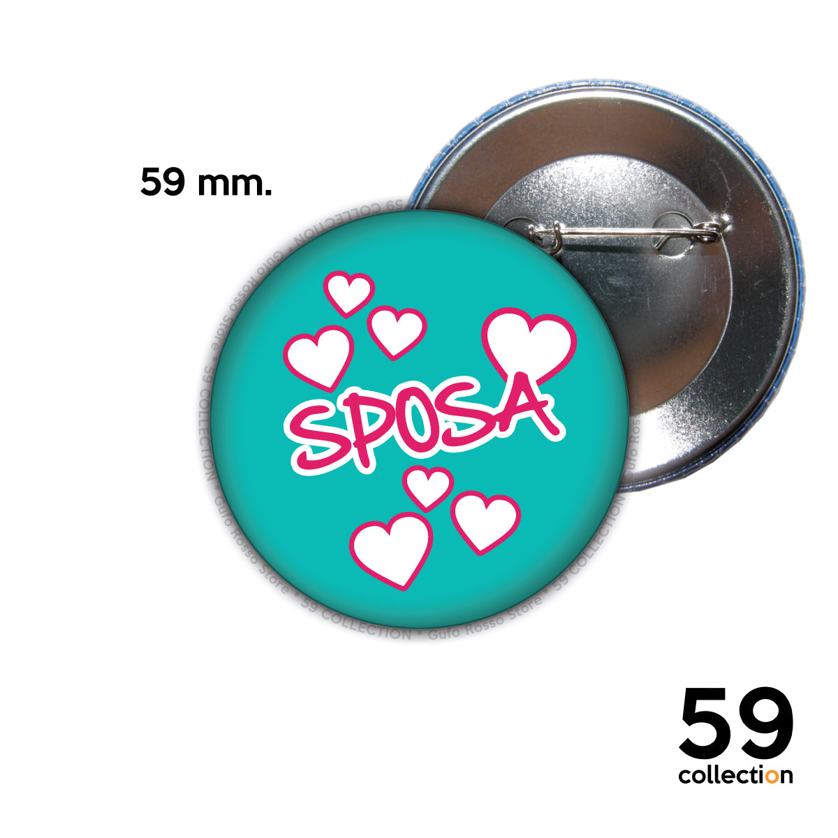 59 COLLECTION pins, spilla, spilletta - SPOSA cuori cuoricini