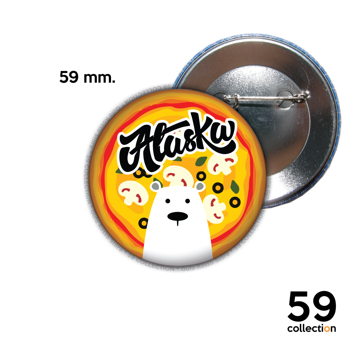 59 COLLECTION pins, spilla, spilletta - Alaska I LOVE PIZZA