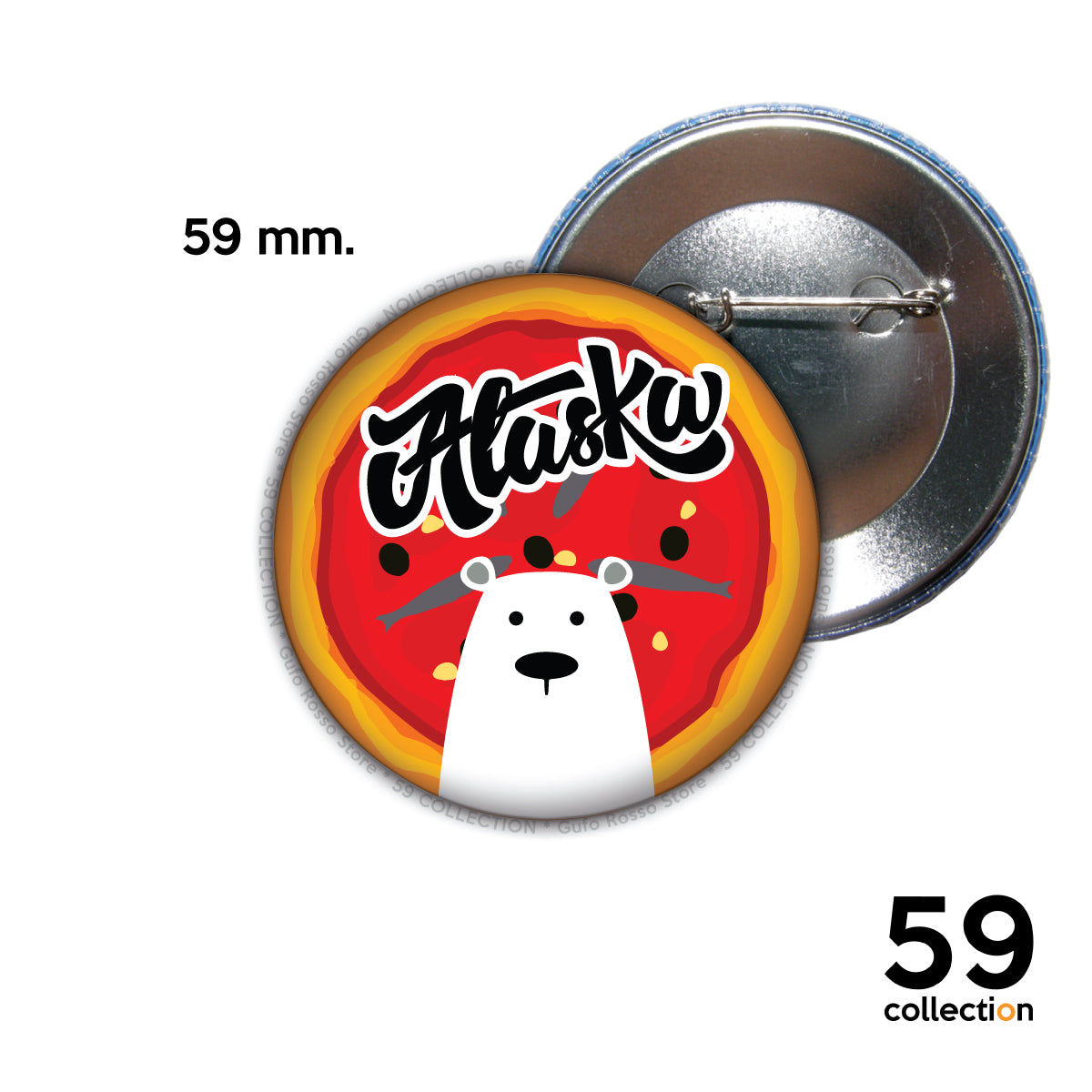 59 COLLECTION pins, spilla, spilletta - Alaska I LOVE PIZZA