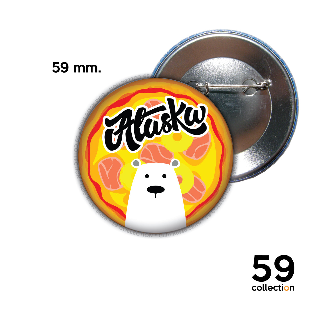 59 COLLECTION pins, spilla, spilletta - Alaska I LOVE PIZZA - 0