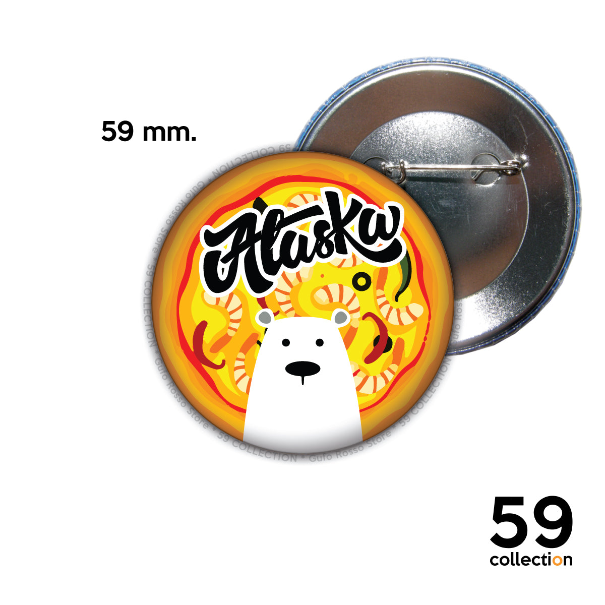 59 COLLECTION pins, spilla, spilletta - Alaska I LOVE PIZZA