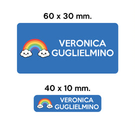 GUFO ROSSO - etichette oggetti scuola ARCY l'arcobaleno - 0