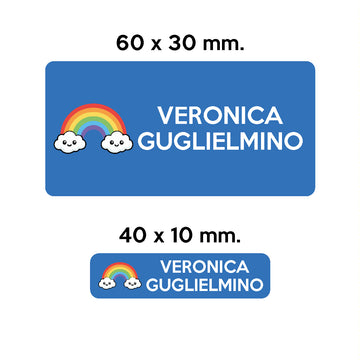GUFO ROSSO - etichette oggetti scuola ARCY l'arcobaleno - 0