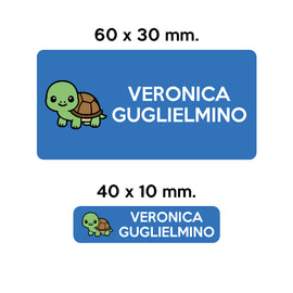 Compra azzurro BARRIERA&#39;S Stickers - set etichette personalizzabili scuola ARTURO la Tartaruga