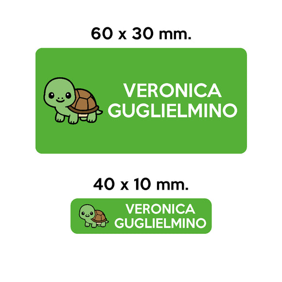 GUFO ROSSO - etichette oggetti scuola ARTURO la tartaruga