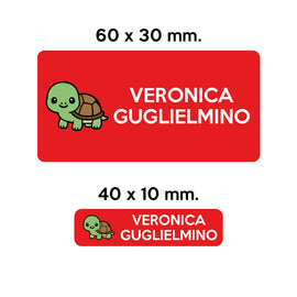 Compra rosso GUFO ROSSO - etichette oggetti scuola ARTURO la tartaruga
