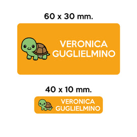 GUFO ROSSO - etichette oggetti scuola ARTURO la tartaruga