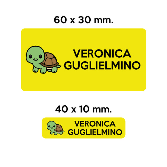 BARRIERA'S Stickers - set etichette personalizzabili scuola ARTURO la Tartaruga