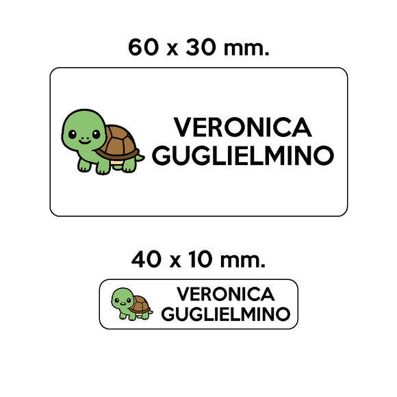 BARRIERA'S Stickers - set etichette personalizzabili scuola ARTURO la Tartaruga