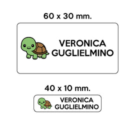 Compra bianco GUFO ROSSO - etichette oggetti scuola ARTURO la tartaruga