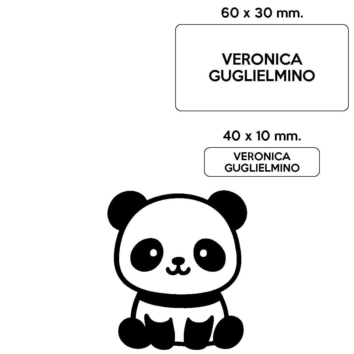 BARRIERA'S Stickers - set etichette personalizzabili scuola BERTO il Panda