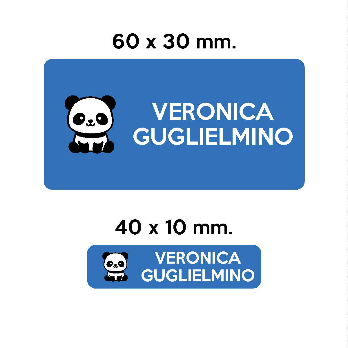 Compra azzurro BARRIERA&#39;S Stickers - set etichette personalizzabili scuola BERTO il Panda