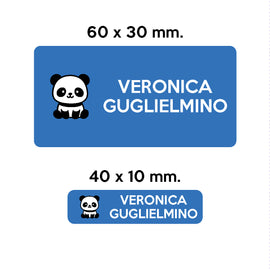 Compra azzurro BARRIERA&#39;S Stickers - set etichette personalizzabili scuola BERTO il Panda