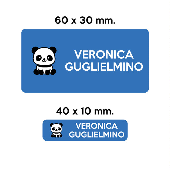 BARRIERA'S Stickers - set etichette personalizzabili scuola BERTO il Panda