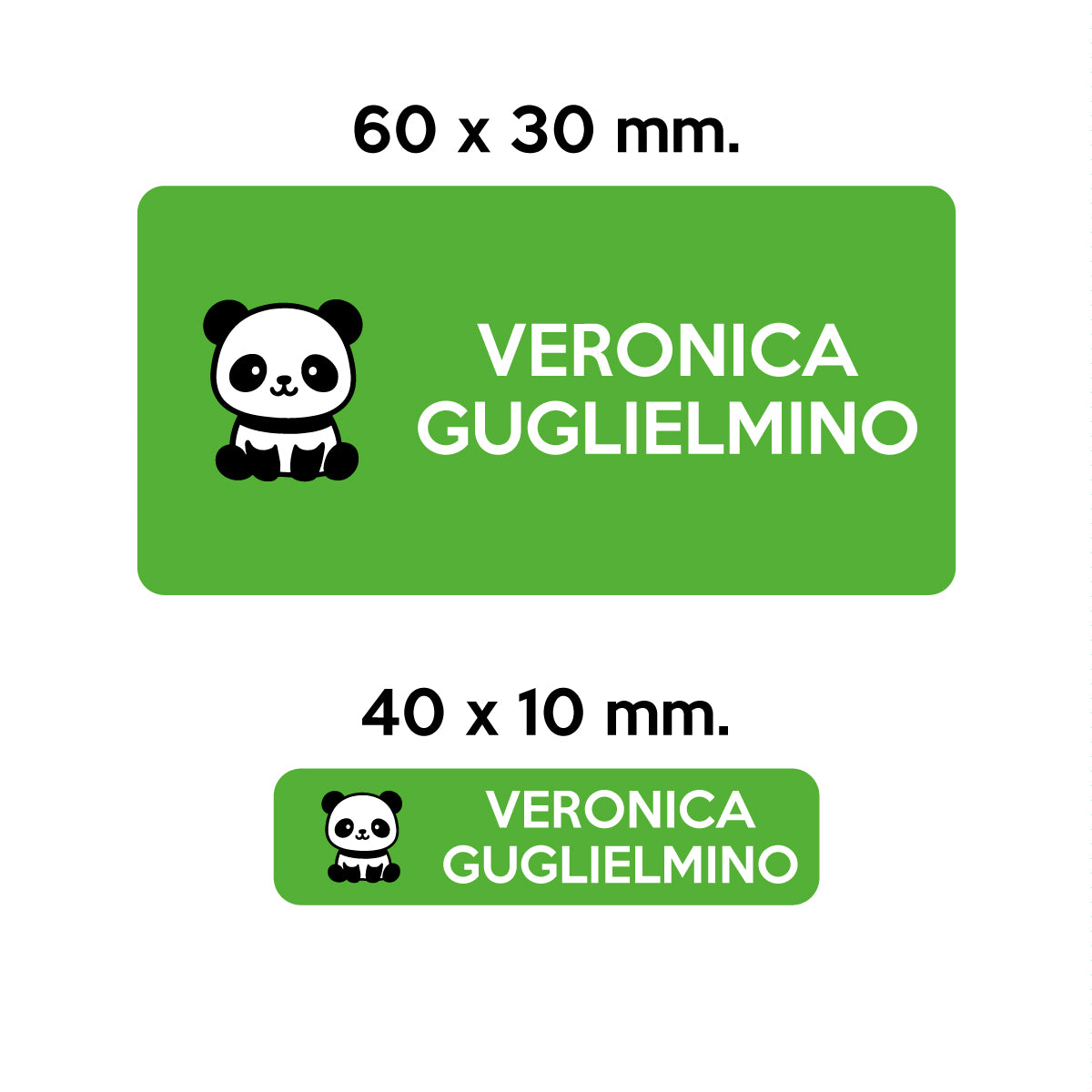 Compra verde BARRIERA&#39;S Stickers - set etichette personalizzabili scuola BERTO il Panda