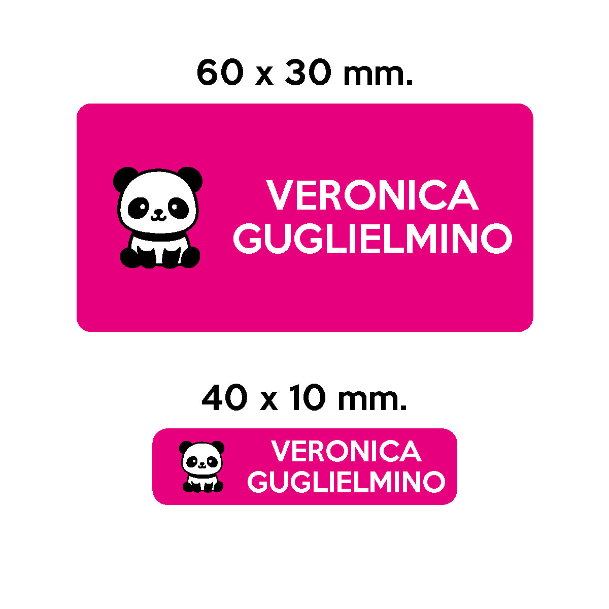 Compra fucsia BARRIERA&#39;S Stickers - set etichette personalizzabili scuola BERTO il Panda