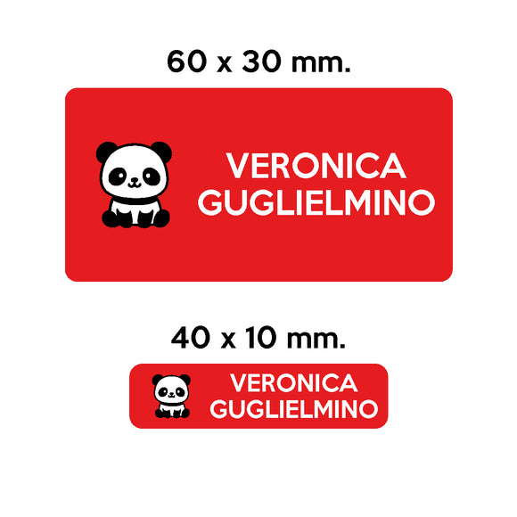 BARRIERA'S Stickers - set etichette personalizzabili scuola BERTO il Panda