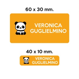 GUFO ROSSO - etichette oggetti scuola BERTO il panda