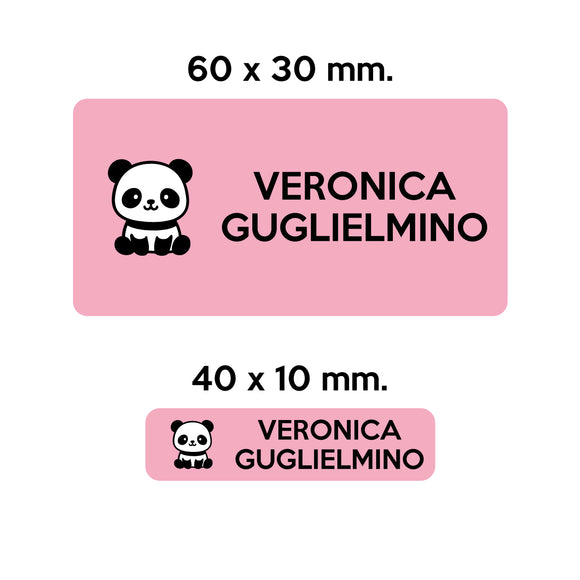 GUFO ROSSO - etichette oggetti scuola BERTO il panda