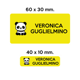 Compra giallo BARRIERA&#39;S Stickers - set etichette personalizzabili scuola BERTO il Panda
