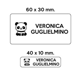 Compra bianco BARRIERA&#39;S Stickers - set etichette personalizzabili scuola BERTO il Panda