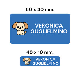 GUFO ROSSO - etichette oggetti scuola BOBBY il cane - 0