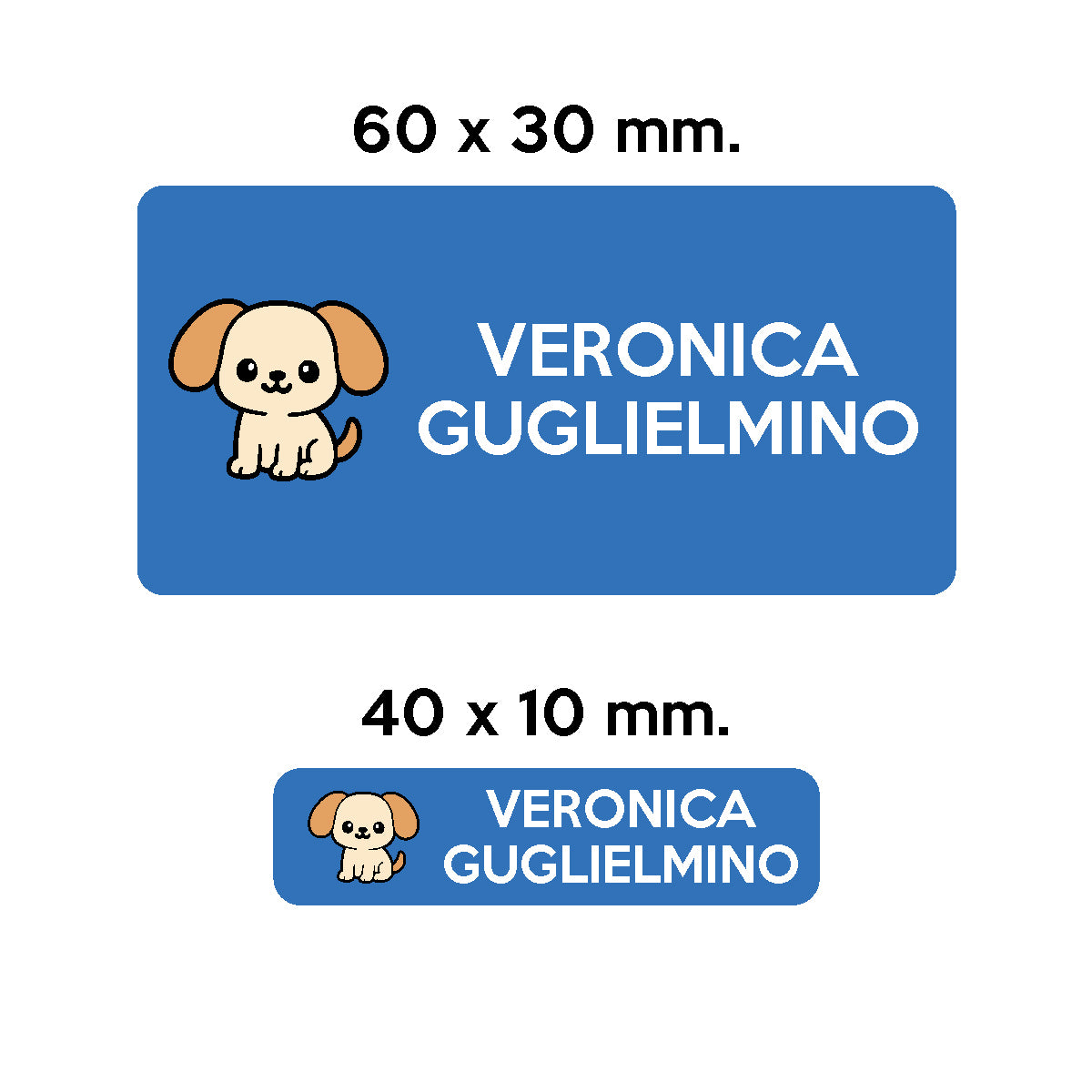 Compra azzurro BARRIERA&#39;S Stickers - set etichette personalizzabili scuola BOBBY il Cagnolino