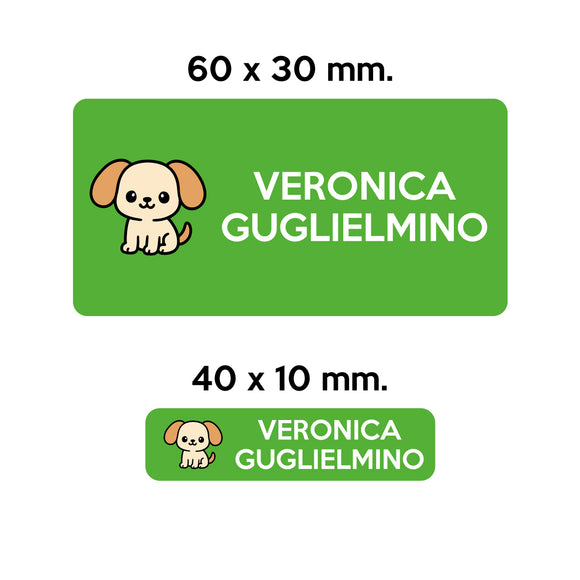 BARRIERA'S Stickers - set etichette personalizzabili scuola BOBBY il Cagnolino