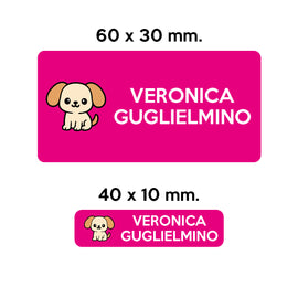 Compra fucsia BARRIERA&#39;S Stickers - set etichette personalizzabili scuola BOBBY il Cagnolino