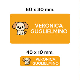 BARRIERA'S Stickers - set etichette personalizzabili scuola BOBBY il Cagnolino - 0