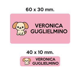 Compra rosa BARRIERA&#39;S Stickers - set etichette personalizzabili scuola BOBBY il Cagnolino