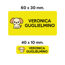 GUFO ROSSO - etichette oggetti scuola BOBBY il cane-1