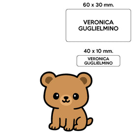 BARRIERA'S Stickers - set etichette personalizzabili scuola BRUNO l'Orso