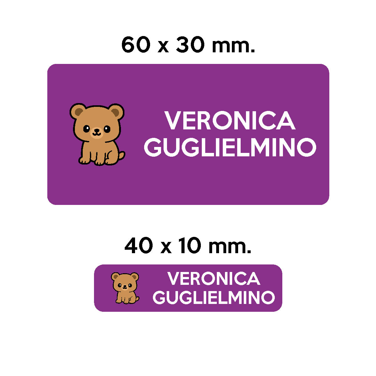 Compra viola BARRIERA&#39;S Stickers - set etichette personalizzabili scuola BRUNO l&#39;Orso
