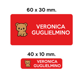 Compra rosso BARRIERA&#39;S Stickers - set etichette personalizzabili scuola BRUNO l&#39;Orso