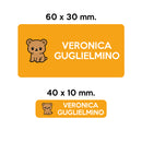 GUFO ROSSO - etichette oggetti scuola BRUNO l'orso-3