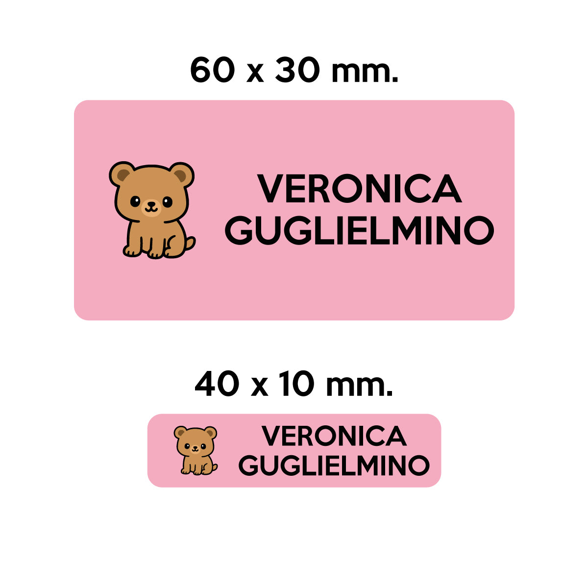 Compra rosa BARRIERA&#39;S Stickers - set etichette personalizzabili scuola BRUNO l&#39;Orso