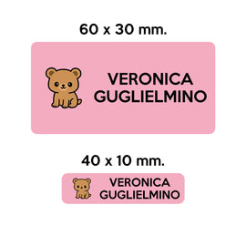 Compra rosa BARRIERA&#39;S Stickers - set etichette personalizzabili scuola BRUNO l&#39;Orso