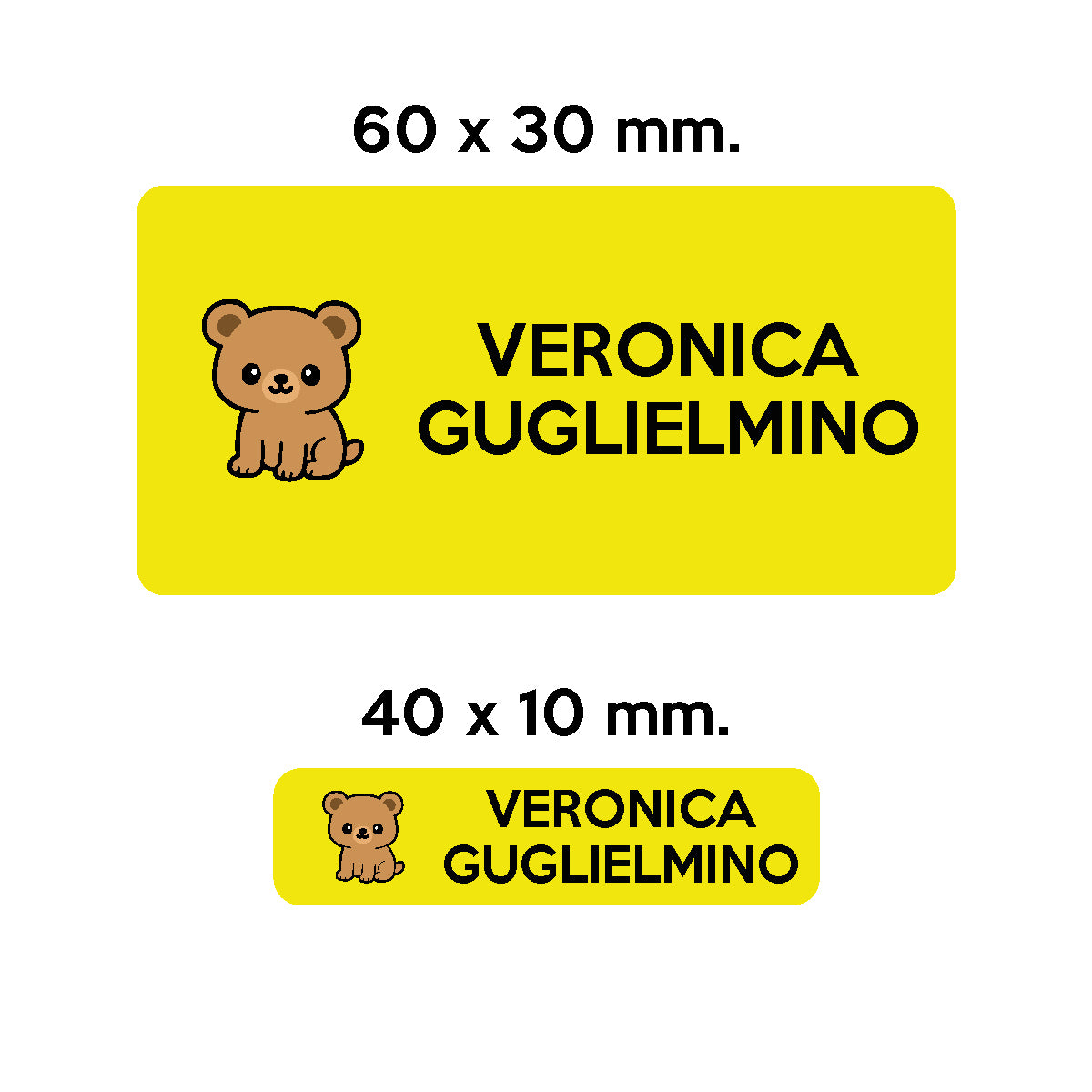 Compra giallo BARRIERA&#39;S Stickers - set etichette personalizzabili scuola BRUNO l&#39;Orso