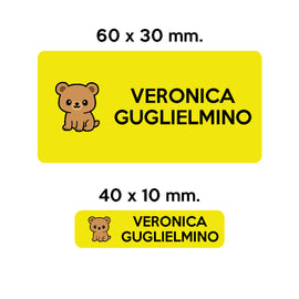 Compra giallo GUFO ROSSO - etichette oggetti scuola BRUNO l'orso