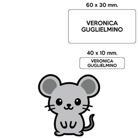 BARRIERA'S Stickers - set etichette personalizzabili scuola CENERE il Topolino