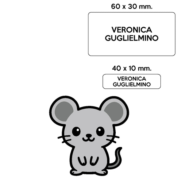 BARRIERA'S Stickers - set etichette personalizzabili scuola CENERE il Topolino