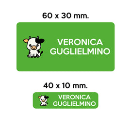 Compra verde GUFO ROSSO - etichette oggetti scuola CAMILLA la mucca